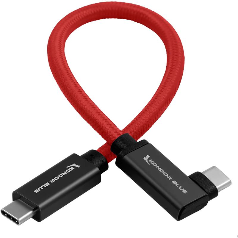 Kondor Blue USB C to USB C High Speed Cable for SSD Recording - Right Angle (8.5